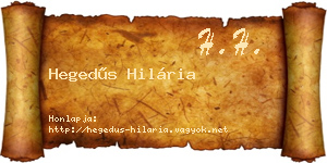 Hegedűs Hilária névjegykártya